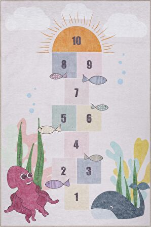 Artloop Çocuk Odası Halısı Minor Dekoratif Renkli Halı AL 415